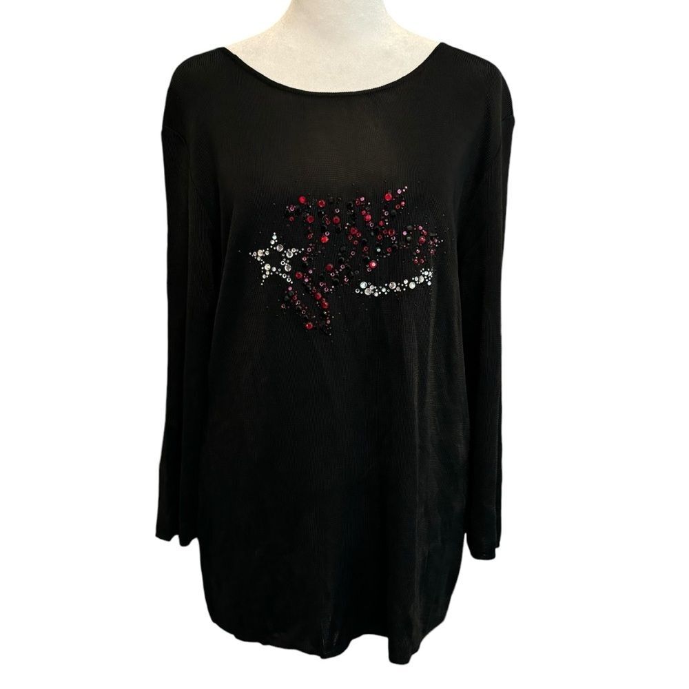 Dino Valiano Women's Knit Tee Shirt Black Size 10​
